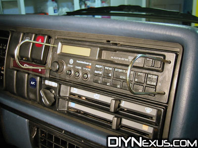 VW MK2 radio tools inserted